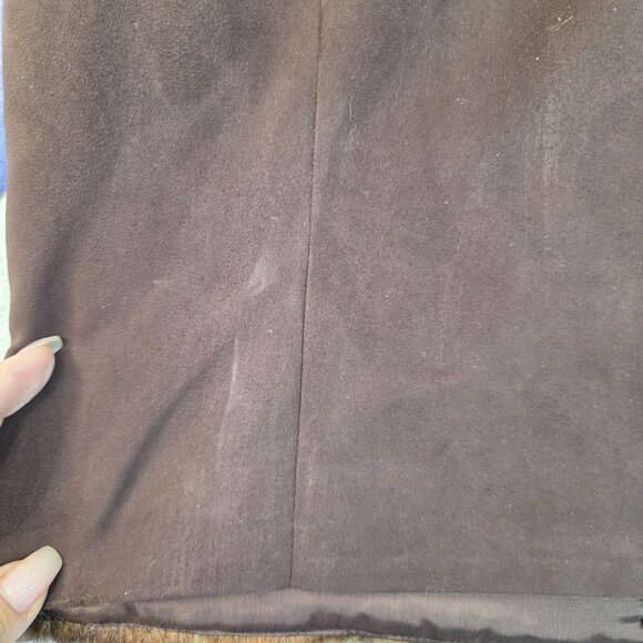 90s Small Y2K Faux Fur Vest Chocolate Brown Catherine Stewart Vintage Deadstock - Picture 8 of 8